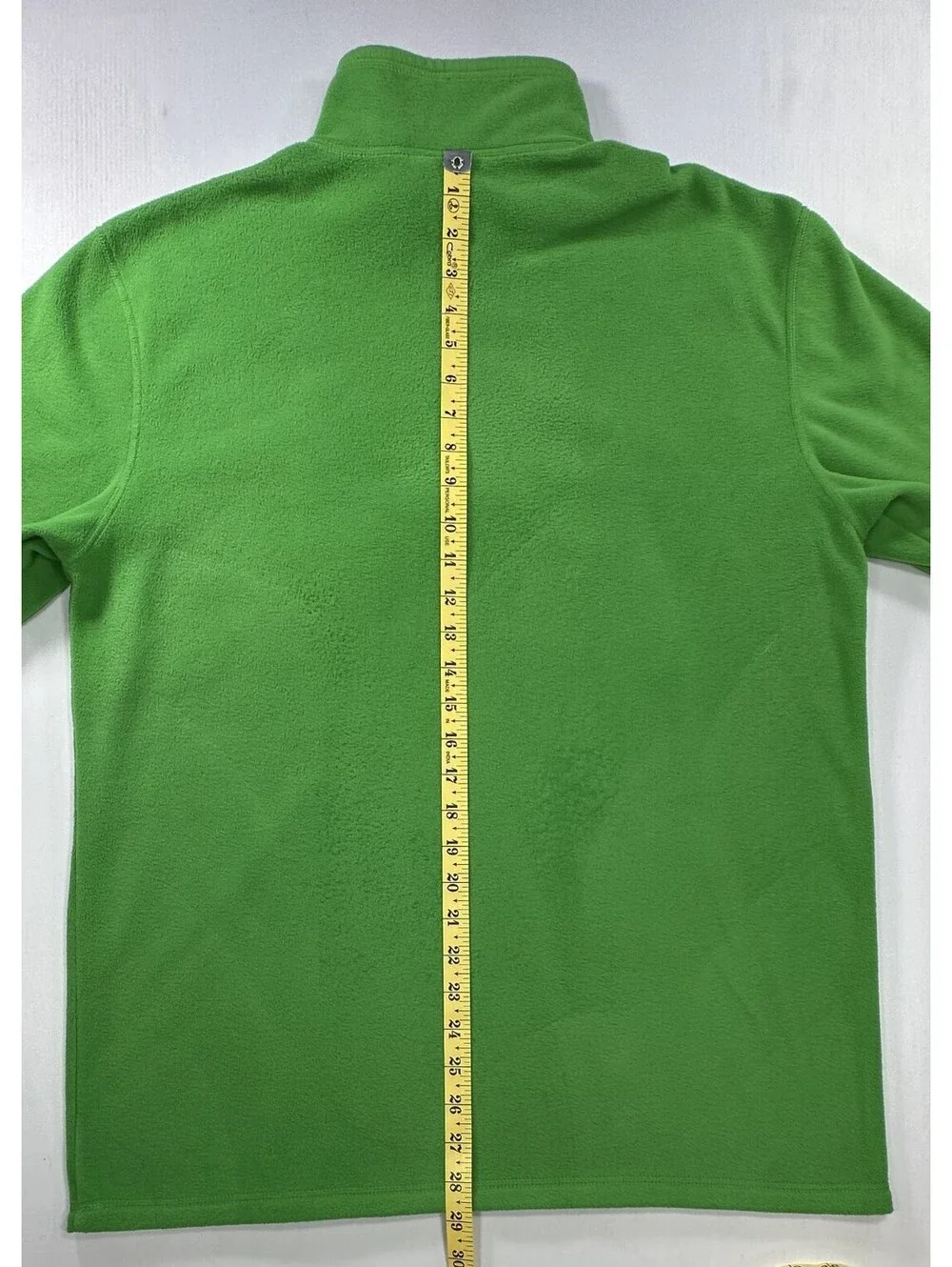 North Face 1/4 Zip Polyester Fleece LS Pullover Green Mens L